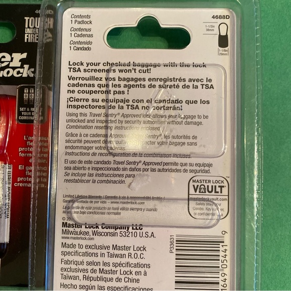 Master Lock Red Combination Padlocks NEW - Picture 4 of 8